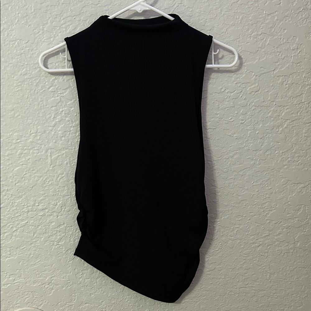 Black Sleeveless Turtleneck Tank